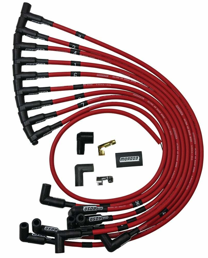 Moroso Ignition Wire Set, Ultra 40, Unsleeved, Sbc, Hei, Red - 73684