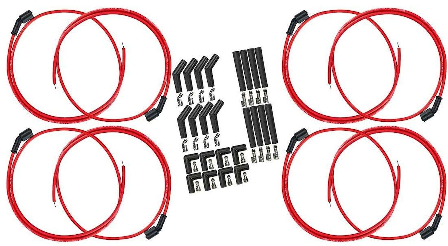 Moroso WIRE SET, ULTRA 350, 8MM, LS UNIV SET 90, 135, STR PLUG BOOTS, RED - 73751