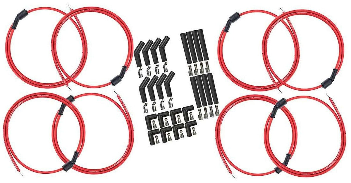 Moroso WIRE SET, ULTRA 40, 8.5MM, LS UNIV SET, 90,135, STR PLUG ENDS, RED - 73752
