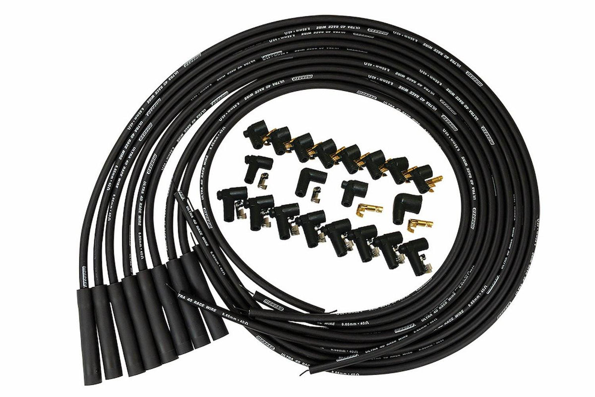 Moroso Ignition Wire Set, Ultra 40, Univ, Str. Boots, Bk - 73815