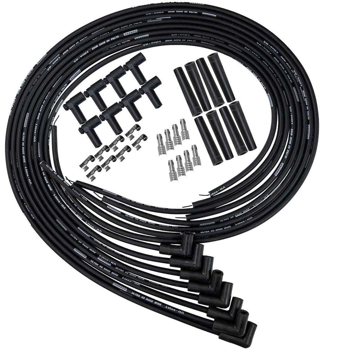 Moroso WIRE SET BLACK ULTRA 40 UNIVERSAL COIL PACK KIT, 90 DEGREE PLUG ENDS - 73852