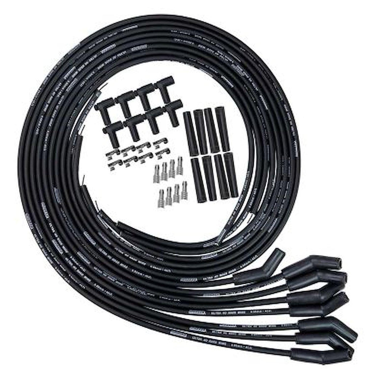 Moroso WIRE SET BLACK ULTRA 40 UNIVERSAL COIL PACK KIT 135 DEGREE PLUG BOOT - 73853
