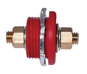 Moroso Connector, Thru Panel, Red - 74144