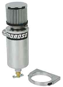 Moroso Tank, Breather, Catch Can,  -12An Male Fitting, Billet Mounting Bracket - 85467