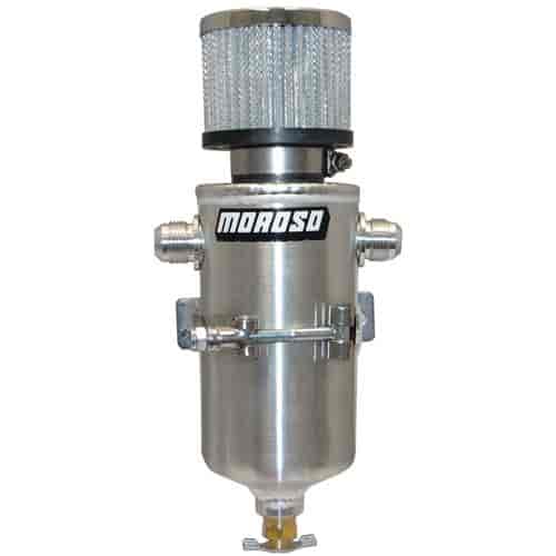 Moroso Tank, Breather,Catch Can, Two -10An Male Fittings - 85468