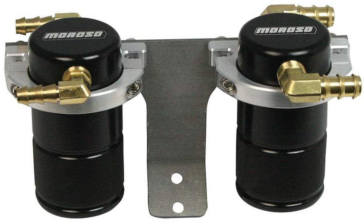 Moroso Separator, Air Oil, Catch Can, Small Body, Black Finish, Subaru Sti, 04-07, Front Mount Intercooler - 85655