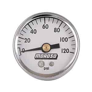 Moroso Oil Pres Gauge, 1.5 In Dia, 0-120 Lb - 89611