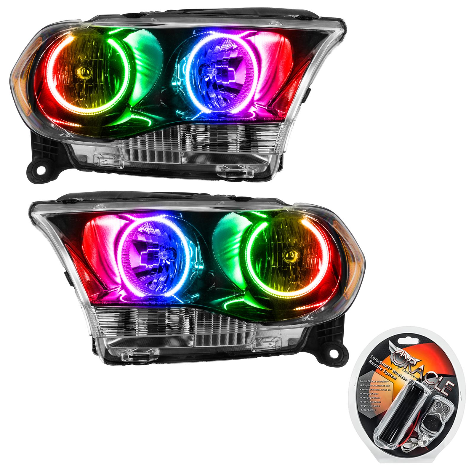 Oracle Lighting Smd Pre-Assembled Headlights, Halogen, Black Bezel, Colorshift (2011-2013 Durango) - 7102-330