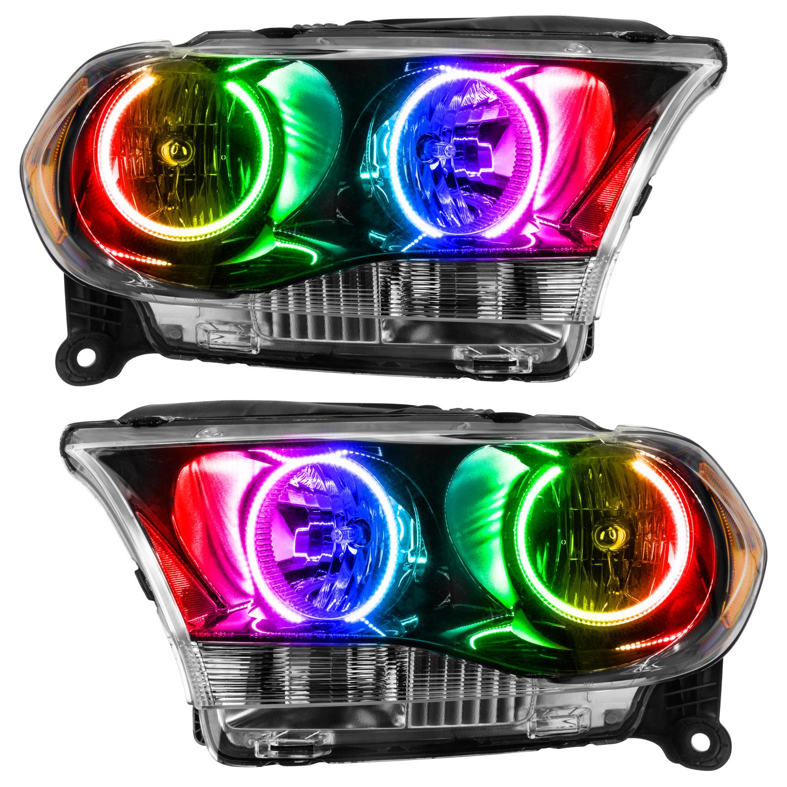 Oracle Lighting Smd Pre-Assembled Headlights, Halogen, Black Bezel, Colorshift - No Controller (2011-2013 Durango) - 7102-334