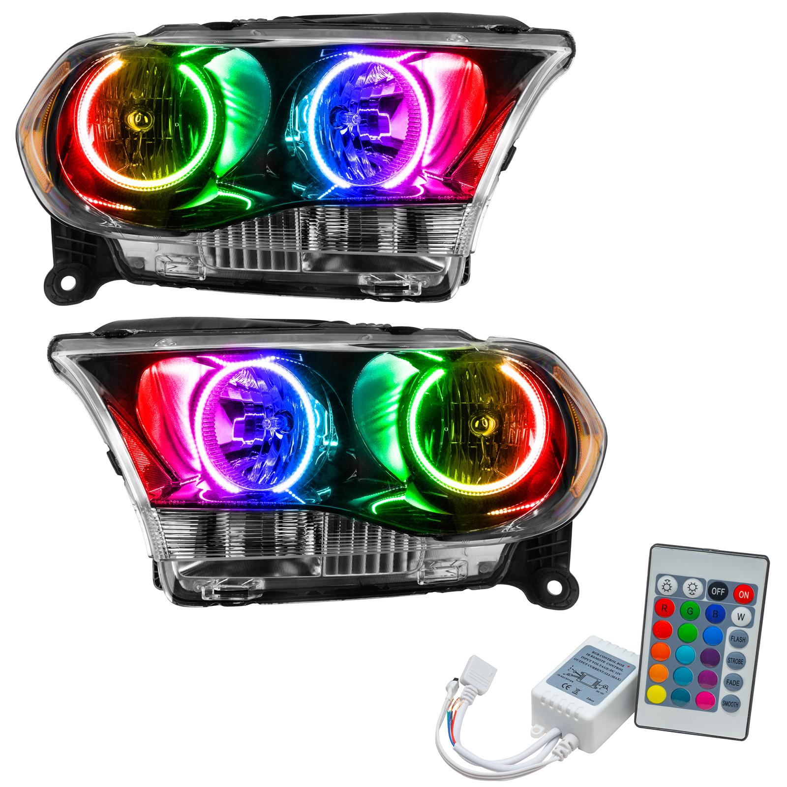 Oracle Lighting Smd Pre-Assembled Headlights, Halogen, Black Bezel, Colorshift - Simple (2011-2013 Durango) - 7102-504