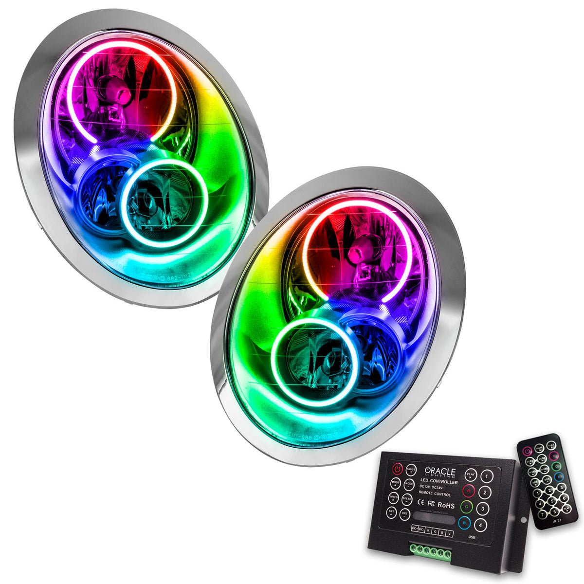 Oracle Lighting Smd Pre-Assembled Headlights, Colorshift 2.0 (2005-2008 Cooper) - 7103-333