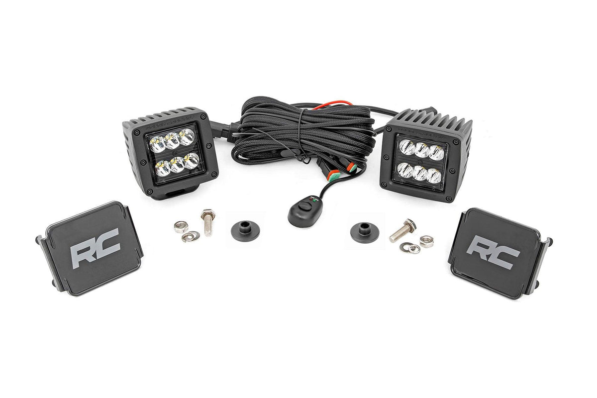 Rough Country 71047 LED Ditch Mount - Black Series with Spot Beam (2021+ Ford Bronco 4WD)