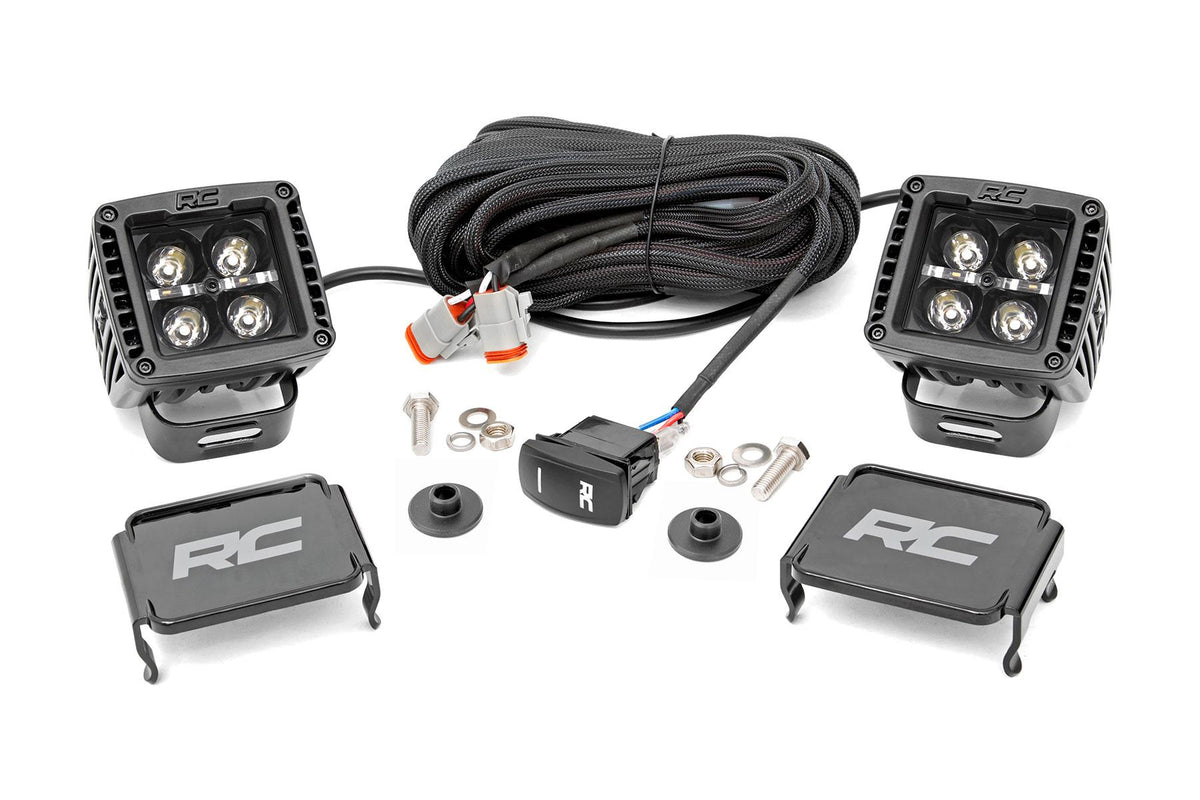 Rough Country 71048 LED Ditch Mount - Black Series with White DRL (2021+ Ford Bronco 4WD)