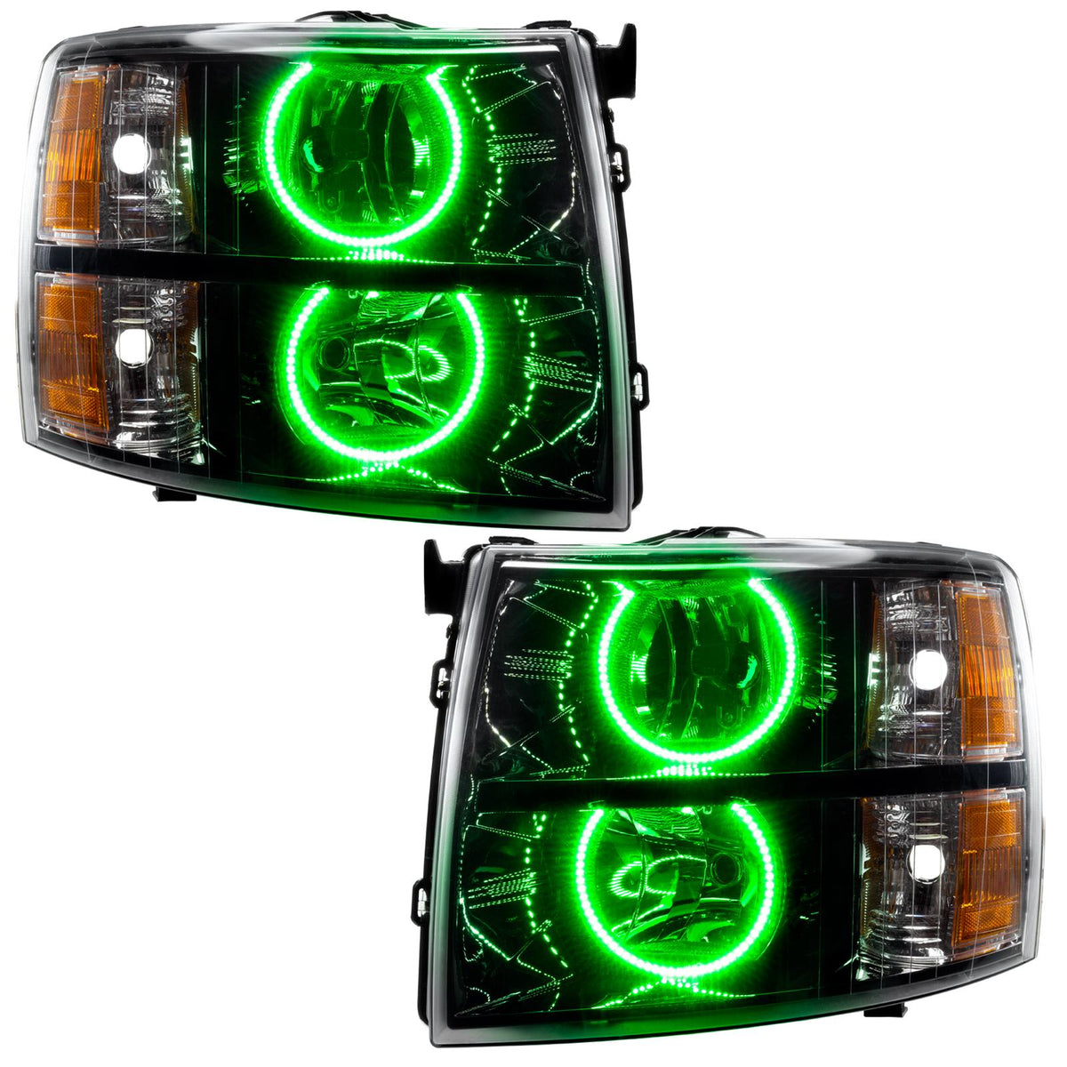 Oracle Lighting Smd Pre-Assembled Headlights, Black, Round Style, Green - 7105-004
