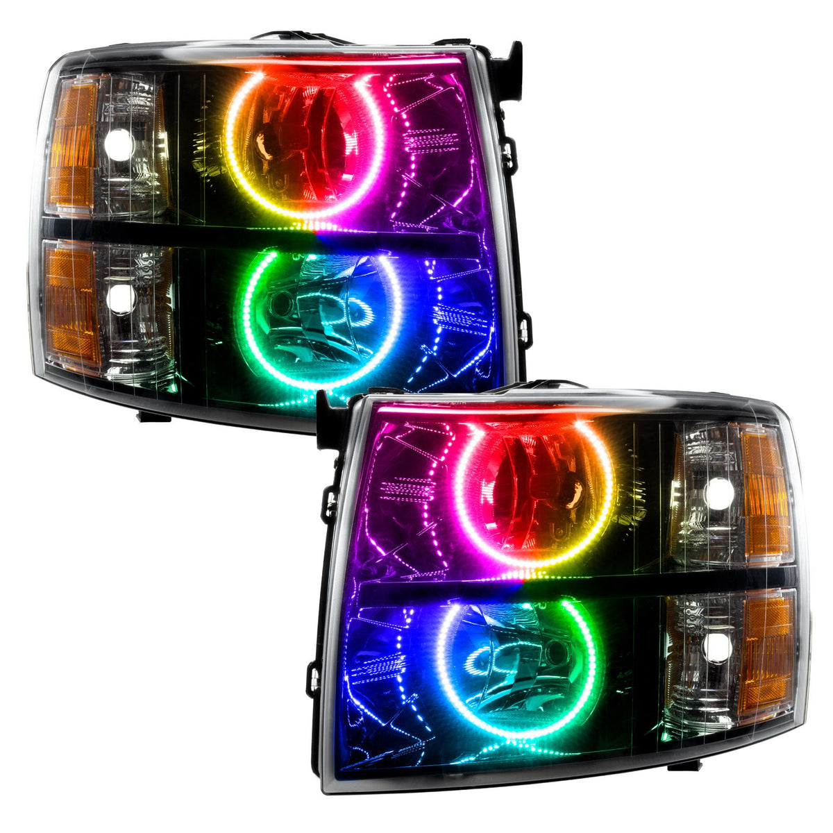 Oracle Lighting Smd Pre-Assembled Headlights, Black Bezel, Colorshift - No Controller - 7105-334