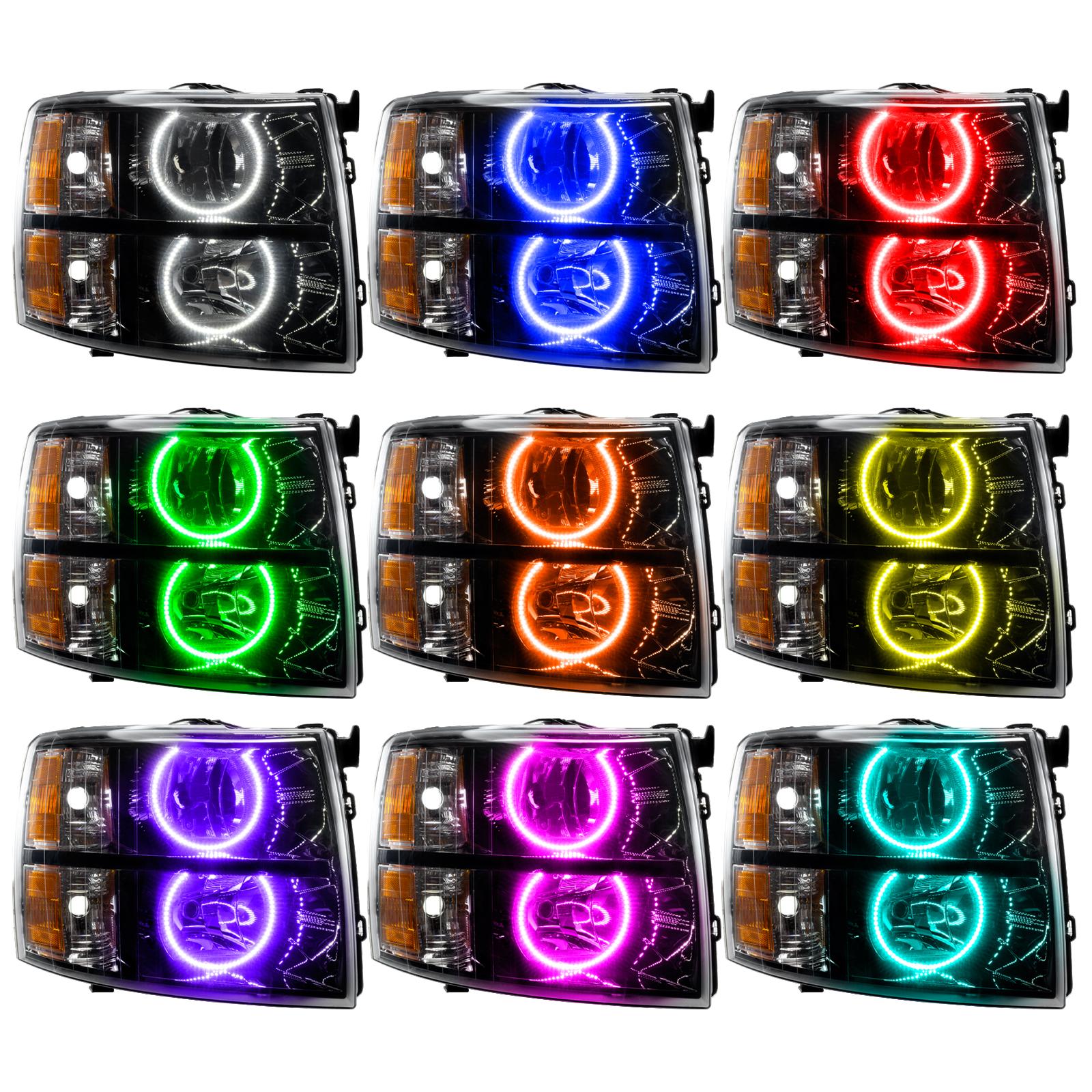 Oracle Lighting Smd Pre-Assembled Headlights, Black Bezel, Round Style, Colorshift - Simple - 7105-504