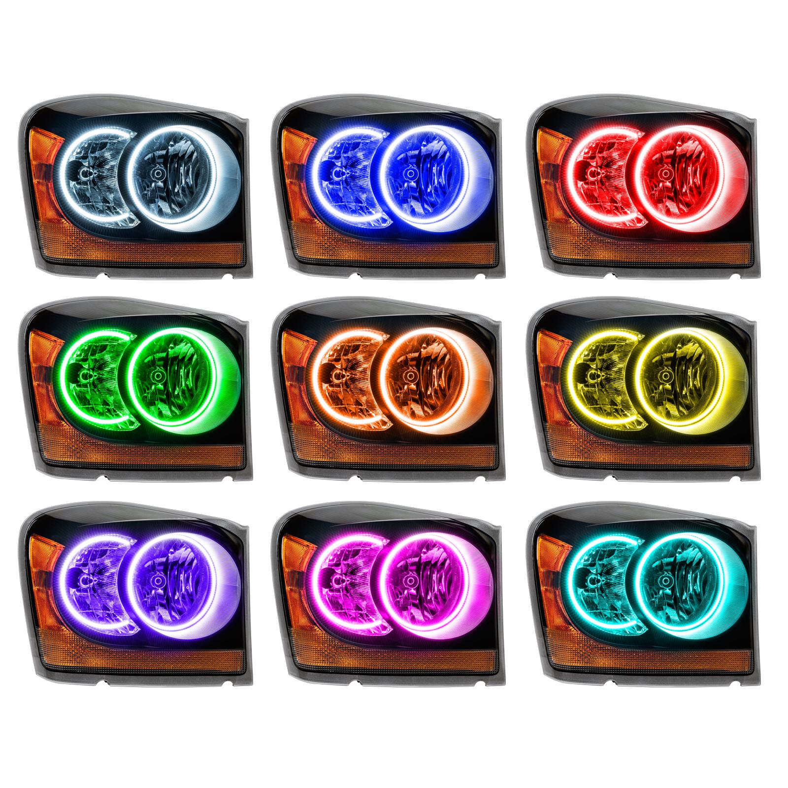 Oracle Lighting Smd Pre-Assembled Headlights, Black Bezel, Colorshift (2004-2006 Durango) - 7107-330