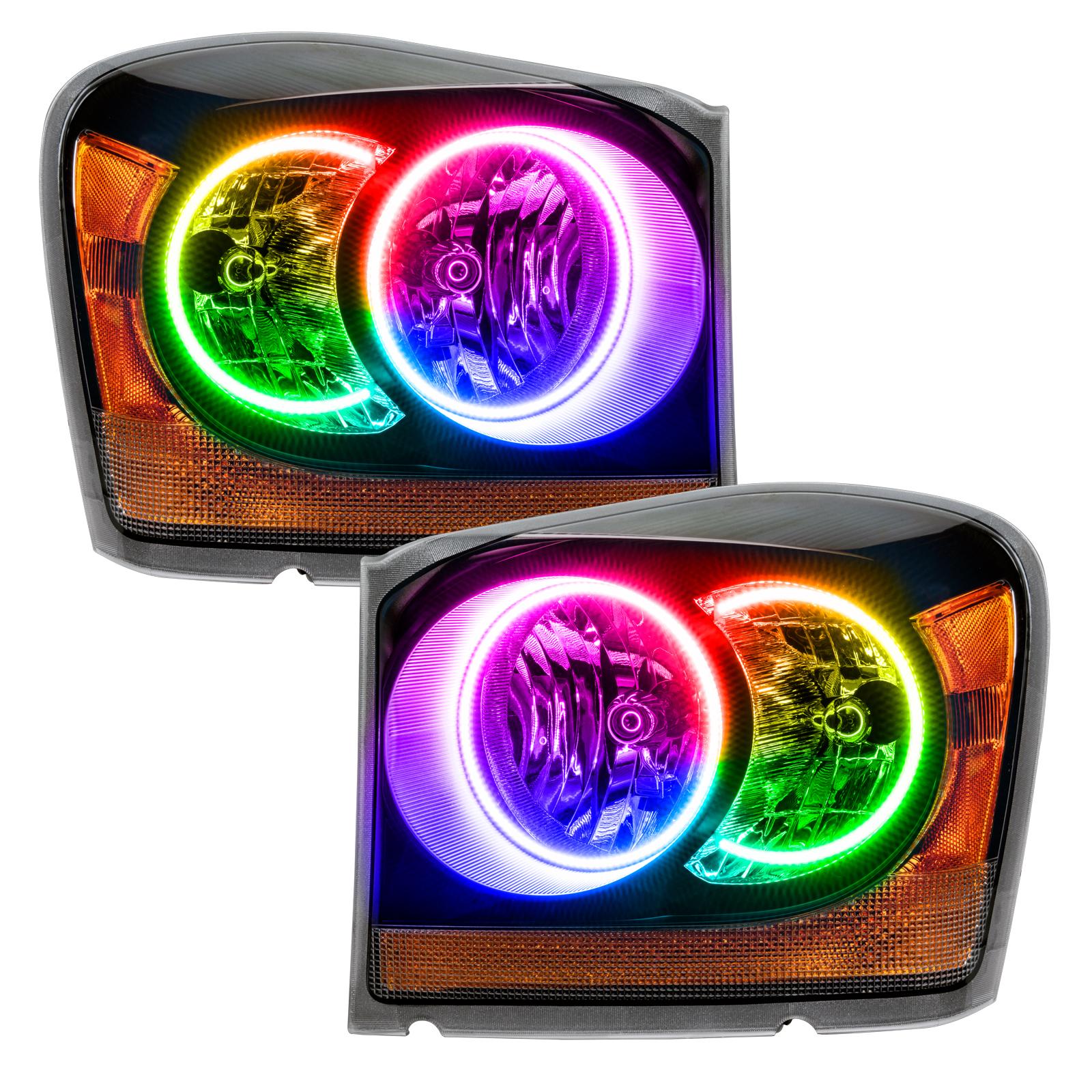 Oracle Lighting Smd Pre-Assembled Headlights, Black Bezel, Colorshift - No Controller (2004-2006 Durango) - 7107-334