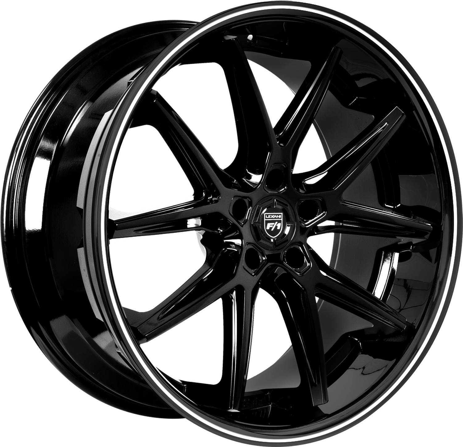 Lexani CIRCUIT Wheel - 22x10.5, BLANKxBLANK Bolt, 15 Offset, Black Face w/CNC LIP LINE - 710-2205-00-15BG
