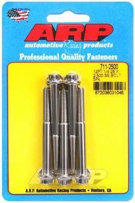 ARP 1/4-28 x 2.500 12pt SS bolts - 711-2500