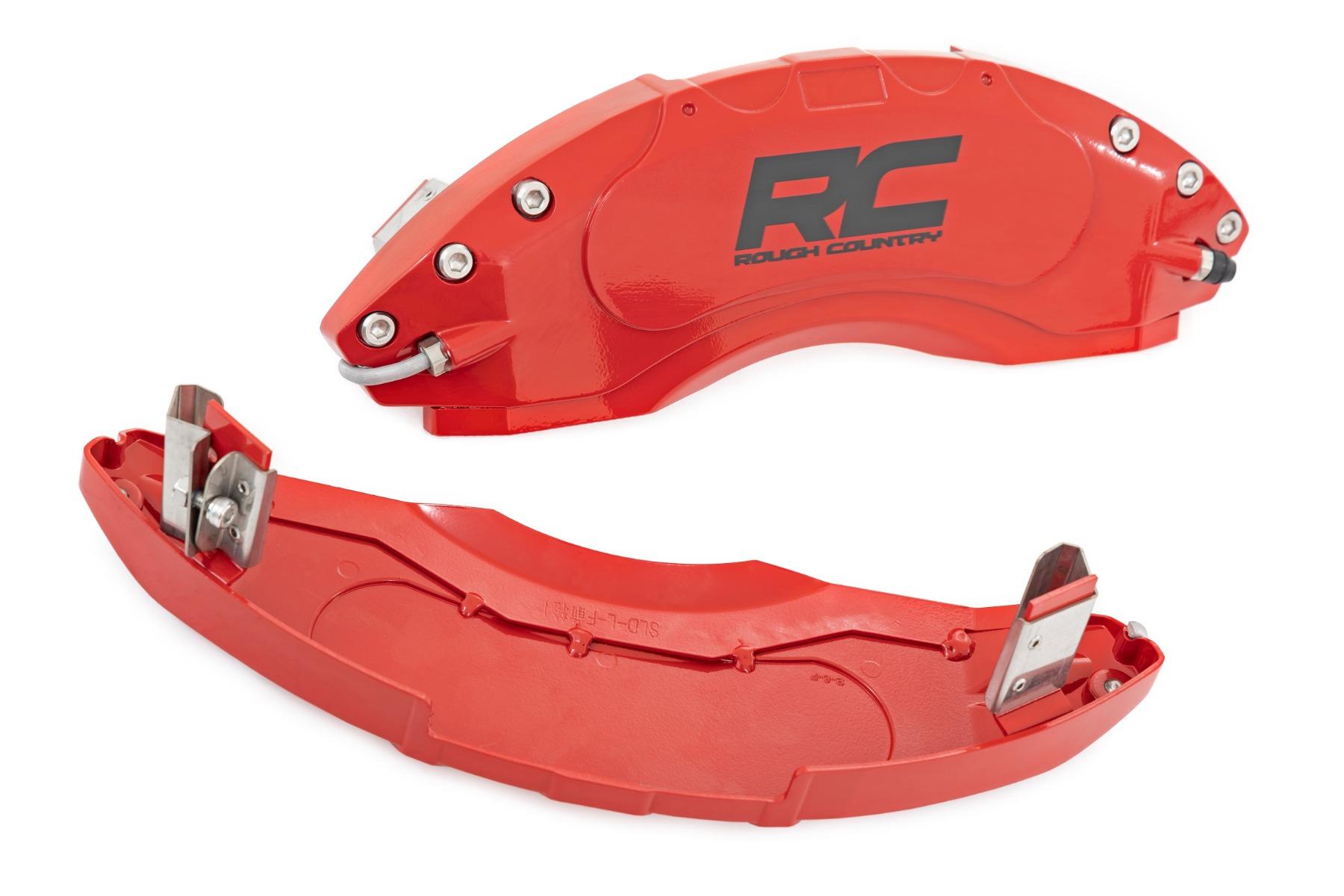 Rough Country Caliper Covers Rear Red Elec Brakes Ford Expedition/F-150/Raptor (2017-2020 F-150) - 711222