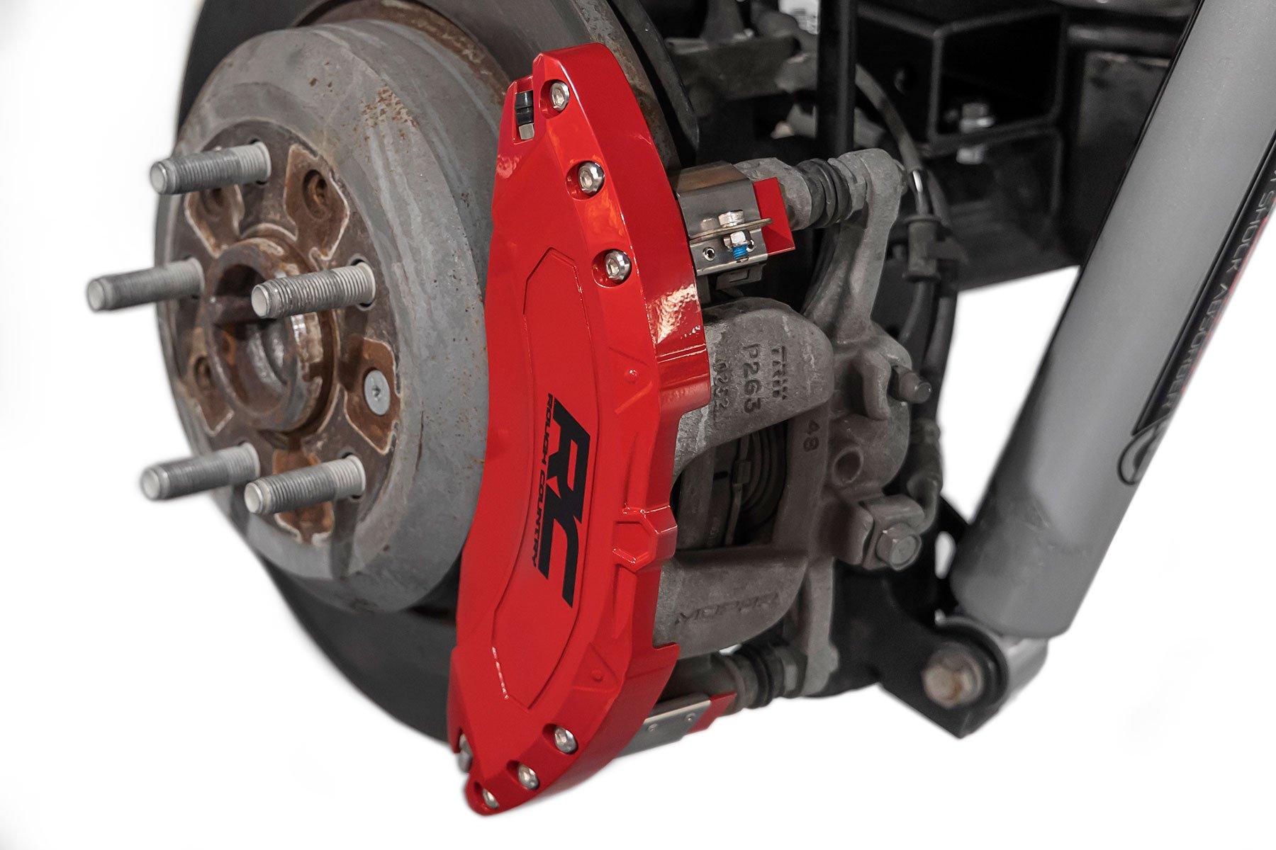 Rough Country Caliper Covers Front and Rear Red Jeep Gladiator JT 4WD (2020-2025) (2020-2026 Gladiator) - 71142_A