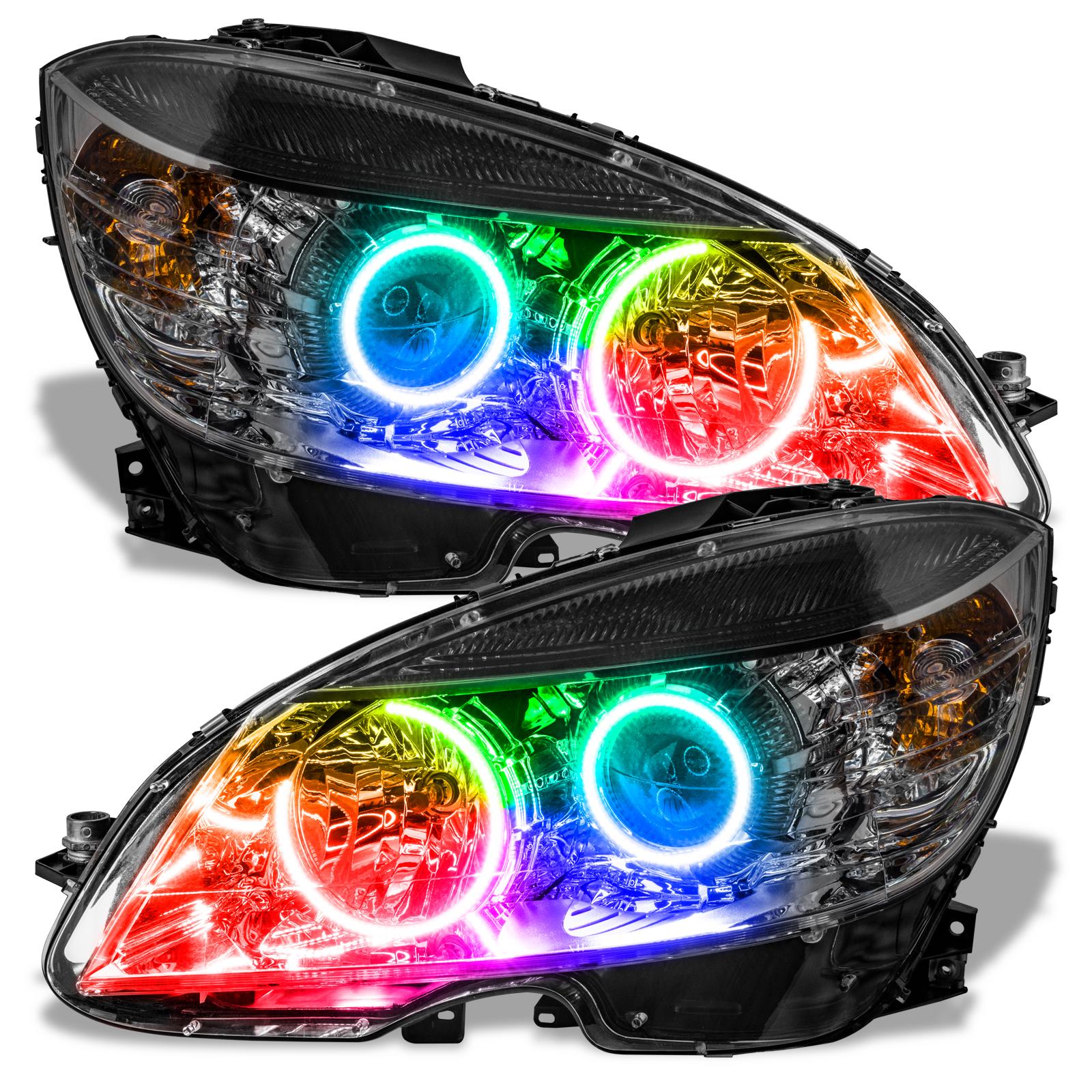 Oracle Lighting Smd Pre-Assembled Headlights, Black Bezel, Colorshift - Simple (2008-2011 C180, C200, C230, C250, C280, C300, C350, C63 AMG) - 7115-504