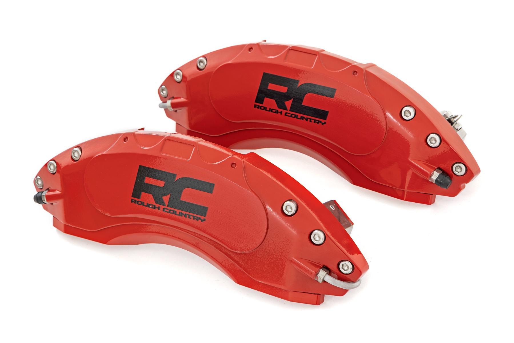 Rough Country Caliper Covers Rear Red Sport Jeep Wrangler JL (18-25)/Wrangler Unlimited (18-25) (2019-2021 Wrangler) - 711502