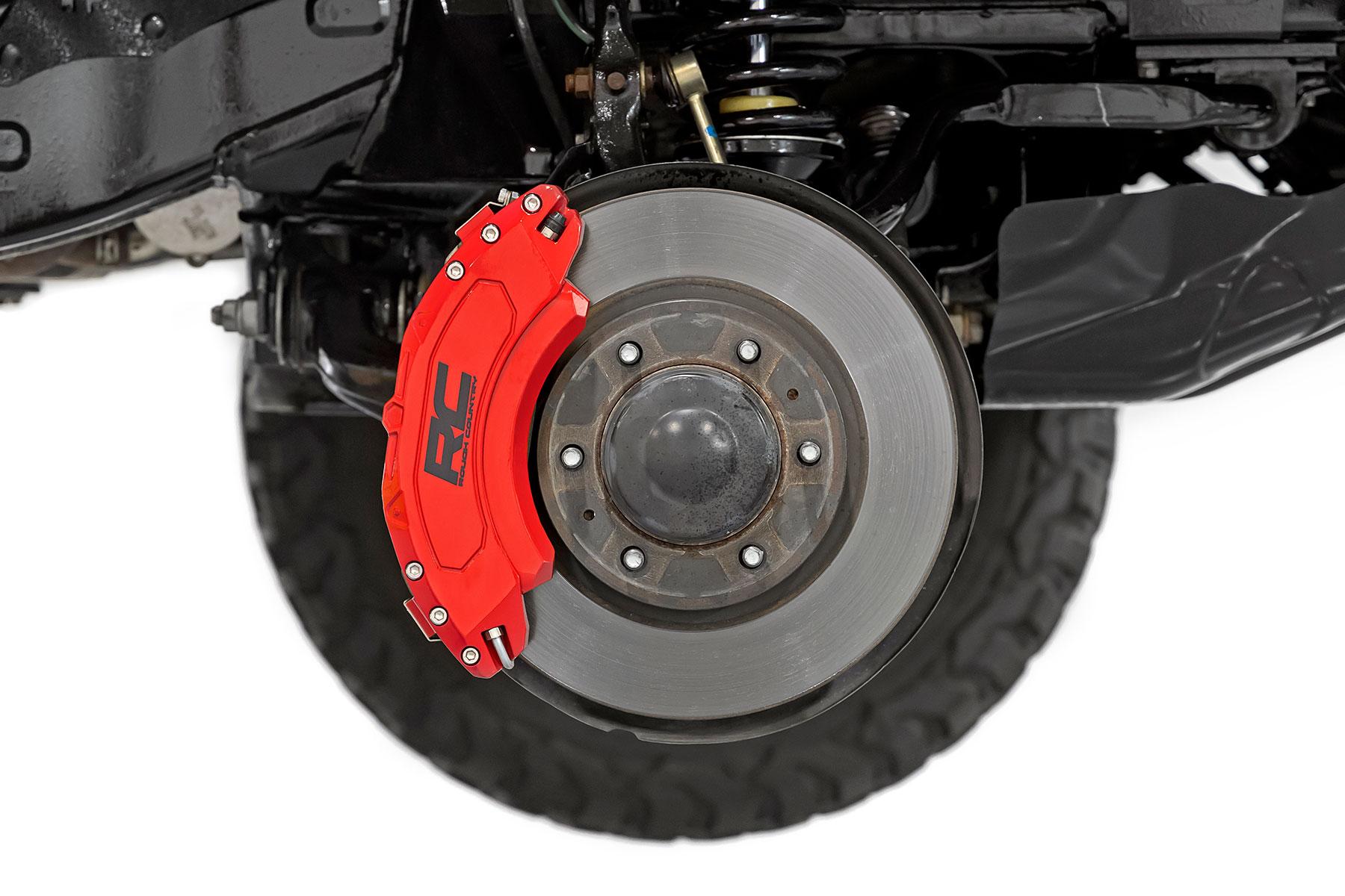 Rough Country Caliper Covers Front and Rear Red Ford Bronco 4WD (2021-2025) (2021-2026 Bronco) - 71151