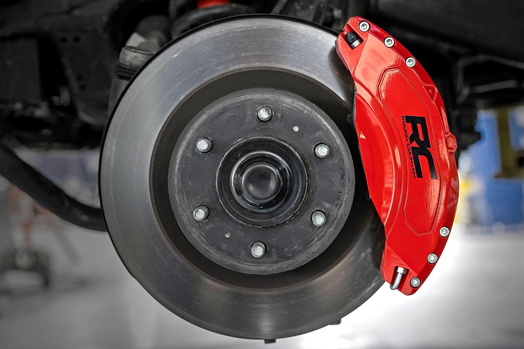 Rough Country Caliper Covers Front and Rear Red Toyota Tundra 2WD/4WD (2022-2026) (2022-2026 Tundra) - 71152