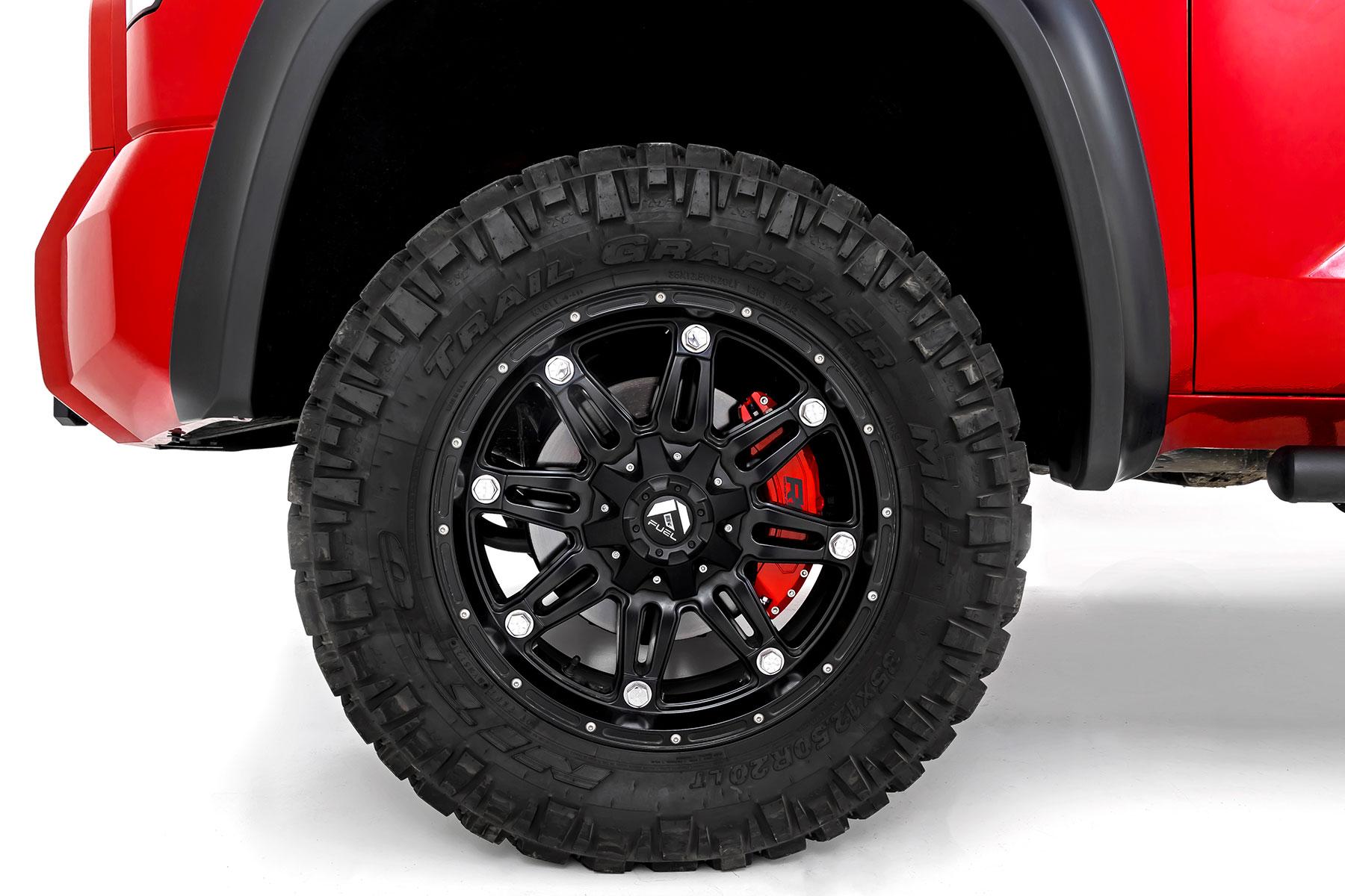 Rough Country Caliper Covers Front and Rear Red Toyota Tundra 2WD/4WD (2022-2026) (2022-2026 Tundra) - 71152