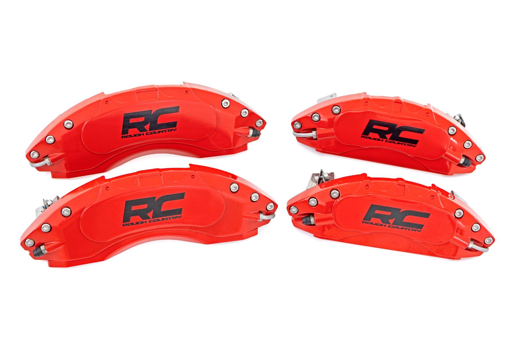Rough Country Caliper Covers Front and Rear Red Toyota Tundra 2WD/4WD (2022-2026) (2022-2026 Tundra) - 71152