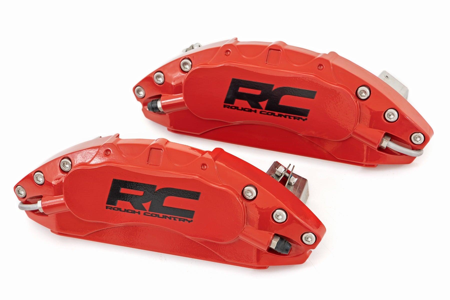Rough Country Caliper Covers Front and Rear Red Toyota Tundra 2WD/4WD (2022-2026) (2022-2026 Tundra) - 71152