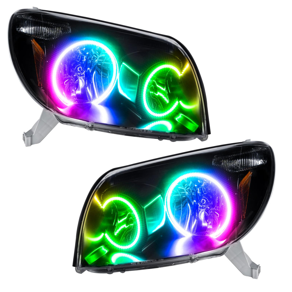 Oracle Lighting Smd Pre-Assembled Headlights, Black Bezel, Colorshift - Simple (2003-2005 4Runner) - 7118-504