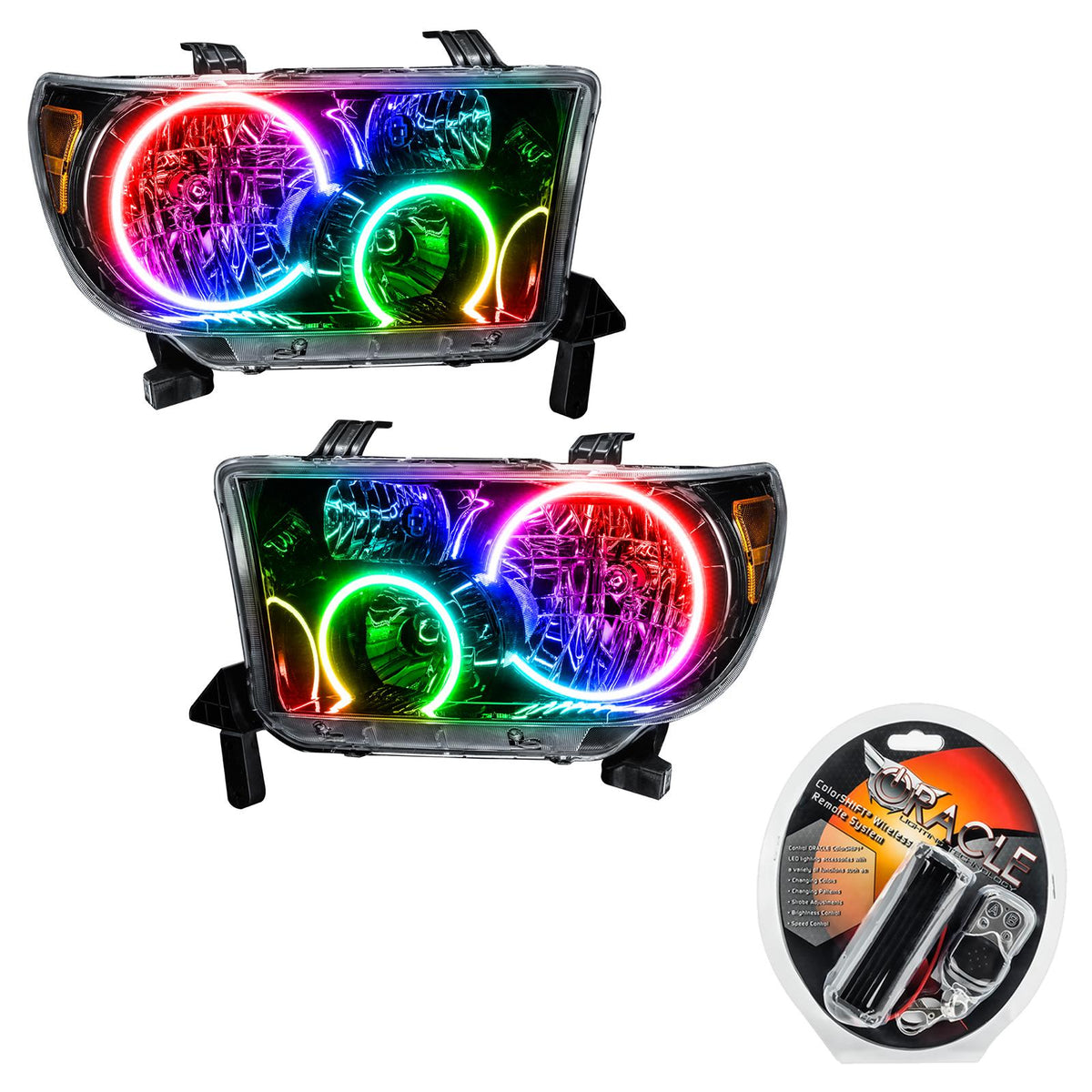 Oracle Lighting Smd Pre-Assembled Headlights, Black Bezel, Colorshift (2007-2011 Tundra) - 7119-330
