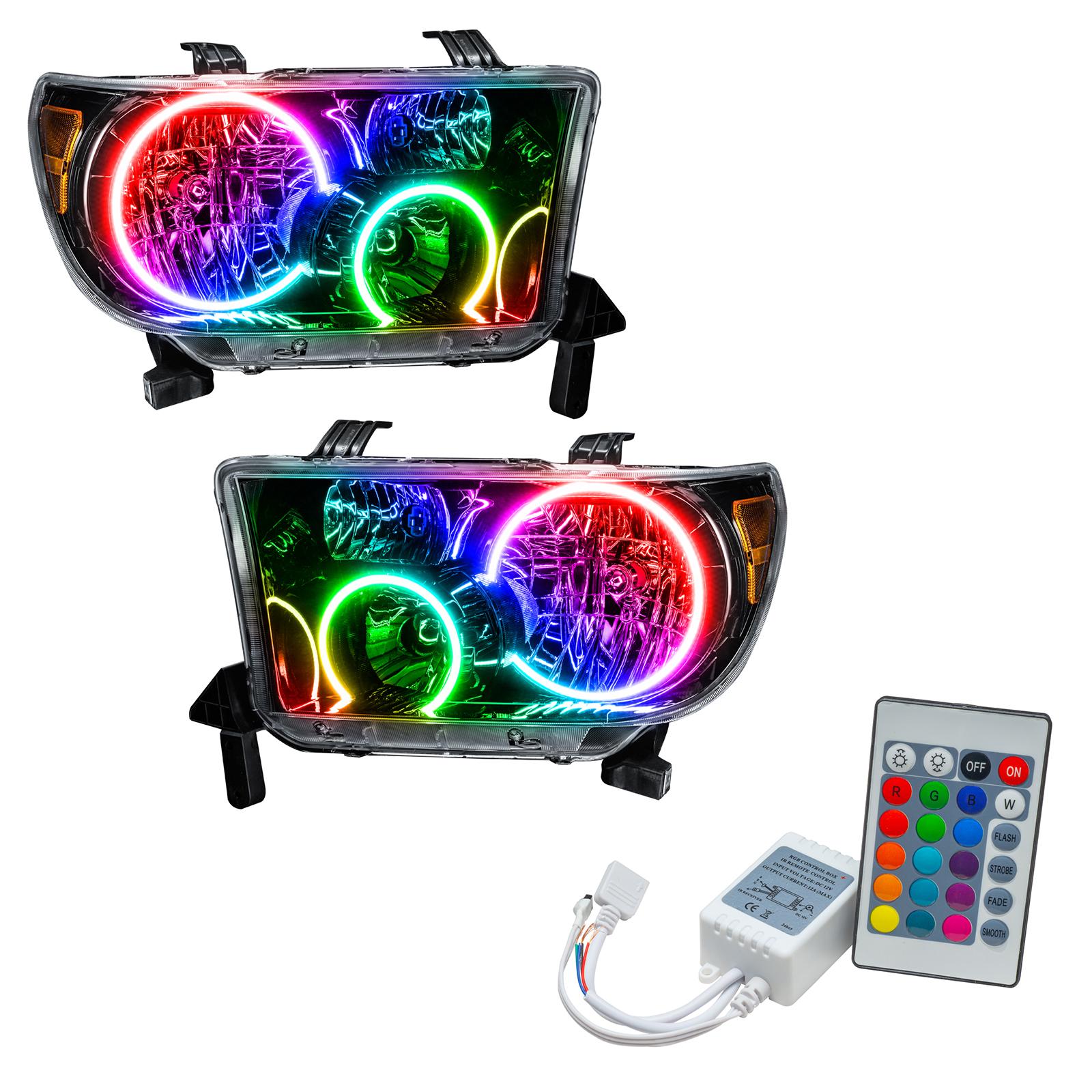 Oracle Lighting Smd Pre-Assembled Headlights, Black Bezel, Colorshift - Simple (2007-2011 Tundra) - 7119-504