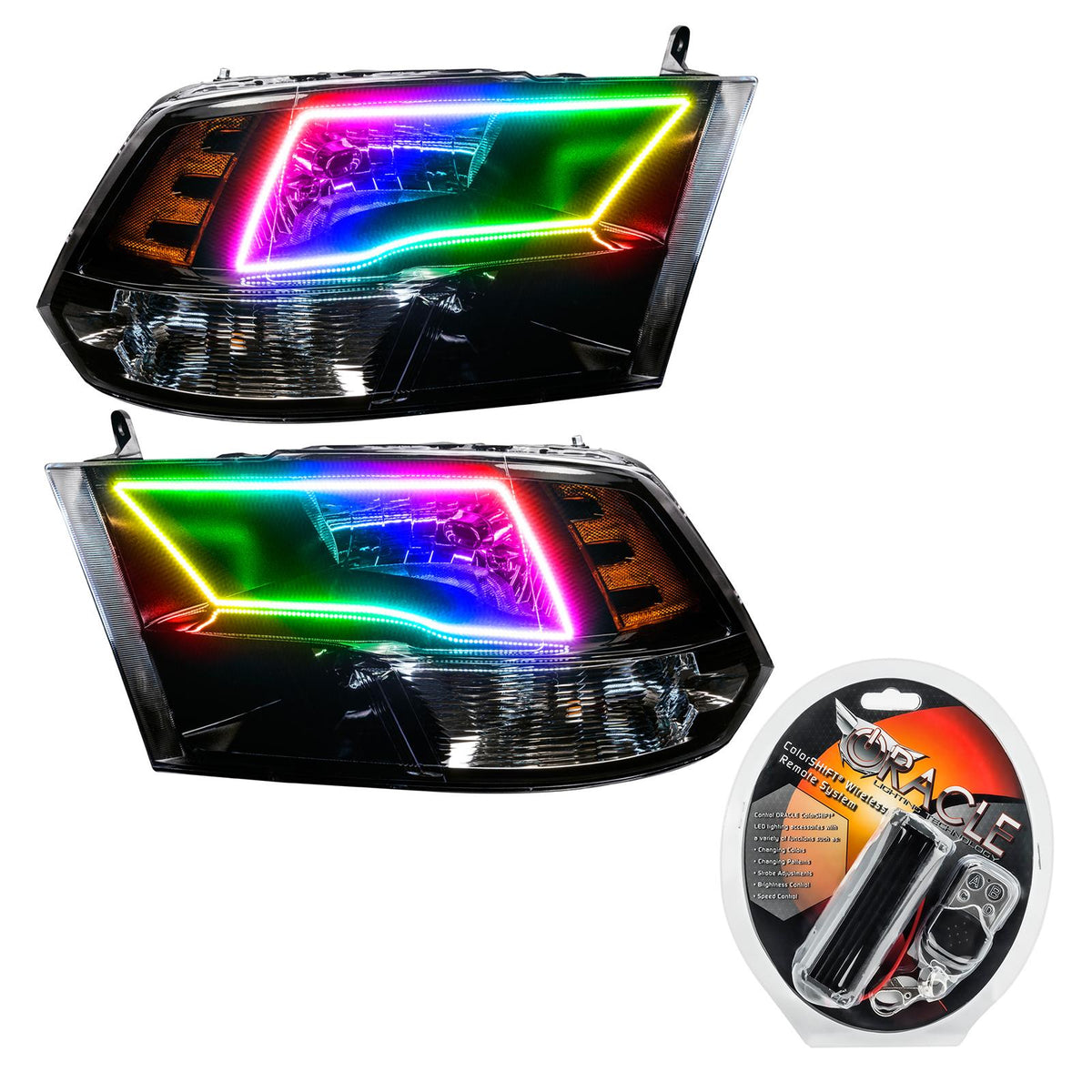 Oracle Lighting Smd Pre-Assembled Headlights, Black Bezel, Colorshift (2009-2017 Ram 1500, 1500) - 7121-330