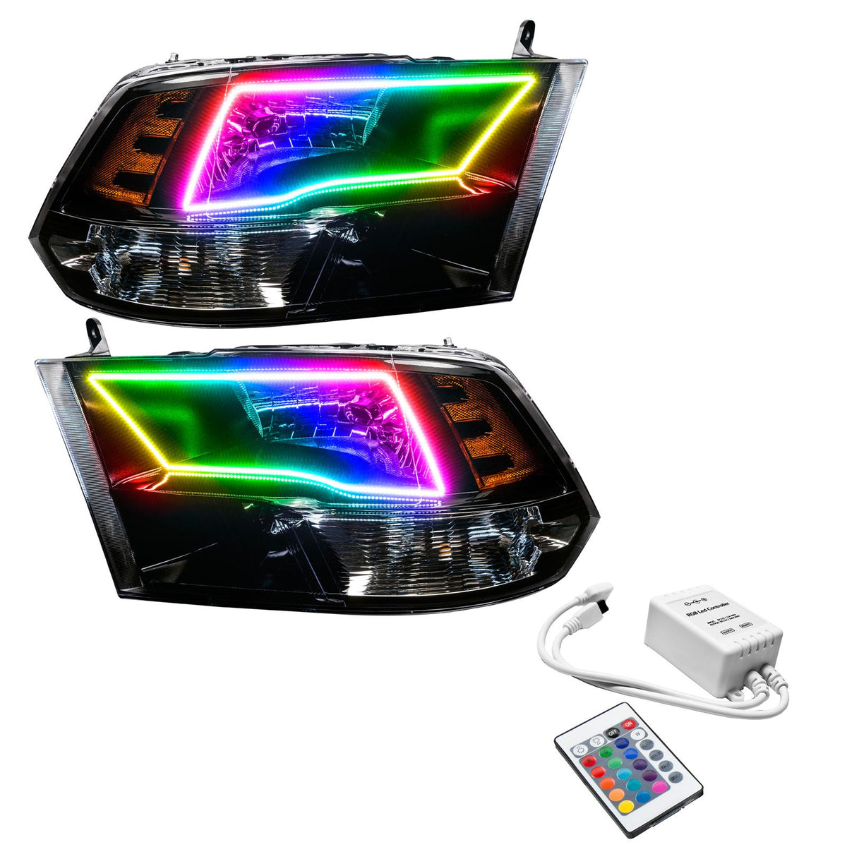 Oracle Lighting Smd Pre-Assembled Headlights, Black Bezel, Colorshift - Simple (2009-2017 Ram 1500, 1500) - 7121-504