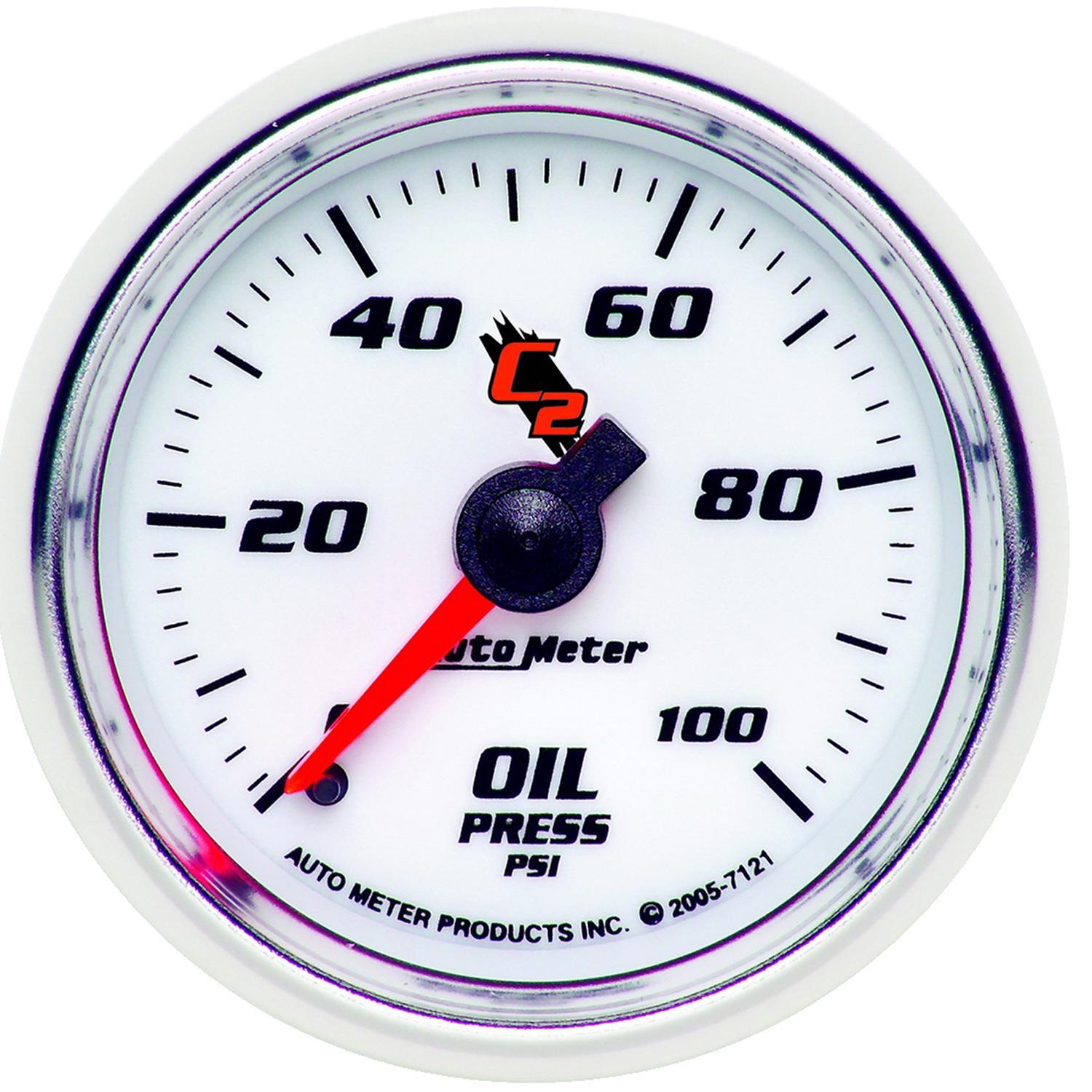 Auto Meter 2-1/16" OIL PRESSURE, 0-100 PSI, C2 - 7121