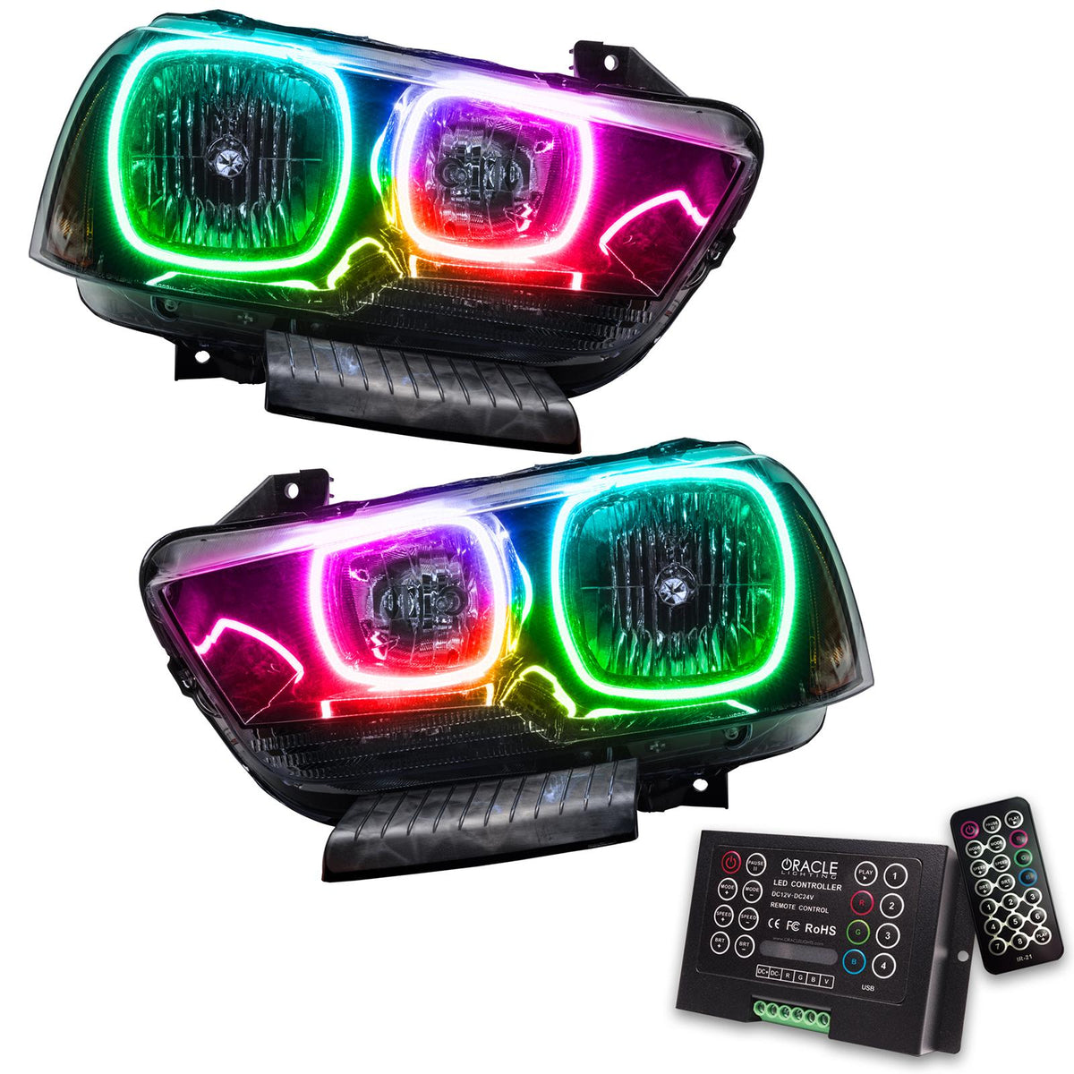 Oracle Lighting Smd Pre-Assembled Headlights, Non-Hid, Colorshift 2.0 (2011-2014 Charger) - 7123-333