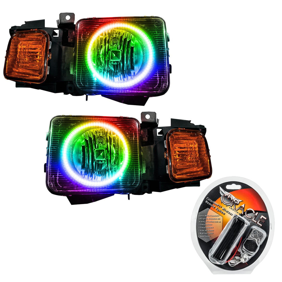 Oracle Lighting Smd Pre-Assembled Headlights, Combo, Colorshift (2006-2010 H3, H3T) - 7133-330