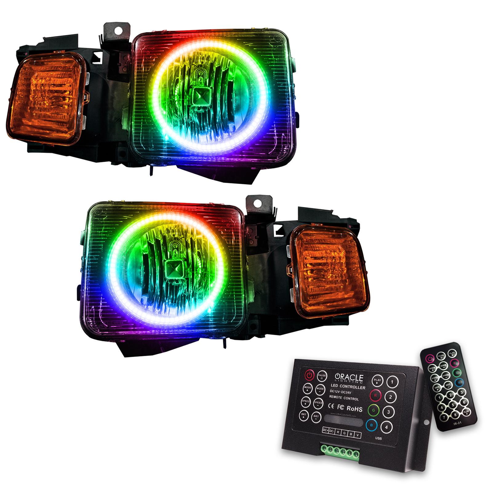 Oracle Lighting Smd Pre-Assembled Headlights, Combo, Colorshift 2.0 (2006-2010 H3, H3T) - 7133-333