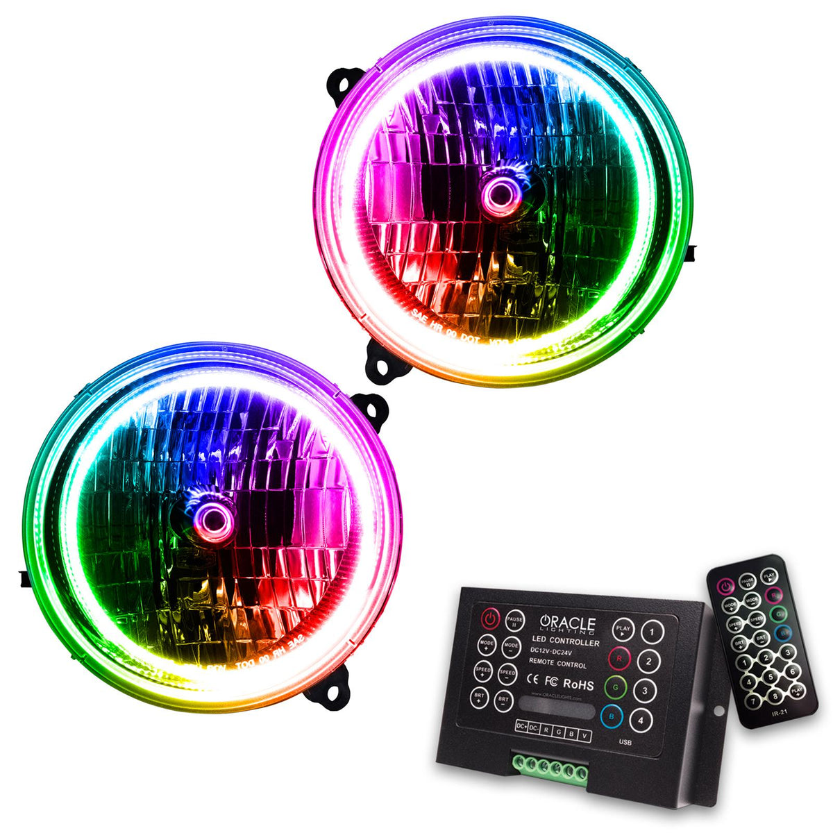Oracle Lighting Smd Pre-Assembled Headlights, Colorshift 2.0 (2002-2004 Liberty) - 7135-333