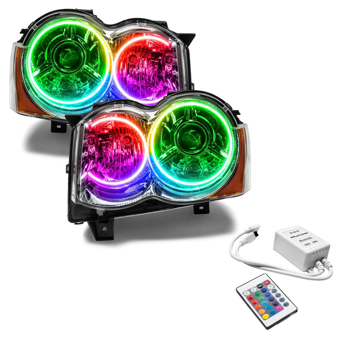 Oracle Lighting Smd Pre-Assembled Headlights, Colorshift - Simple (2008-2010 Grand Cherokee) - 7139-504