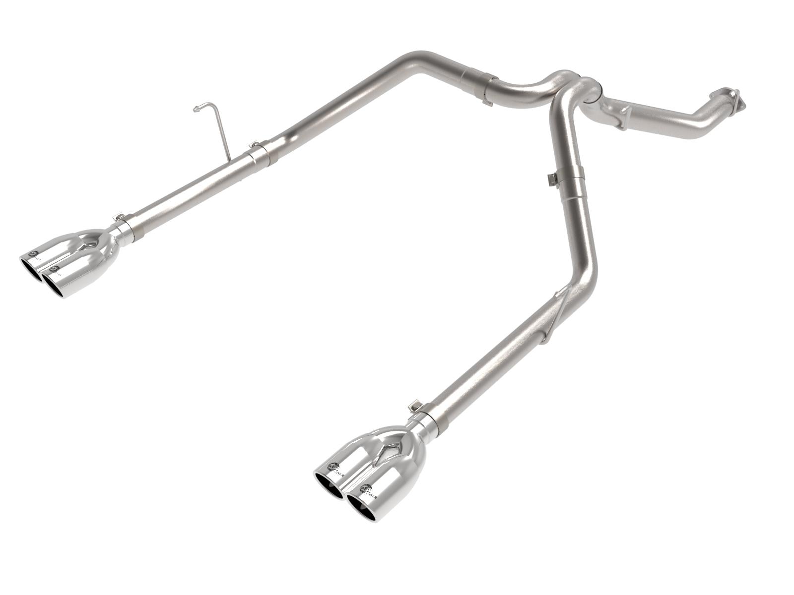 aFe Vulcan Series 3" to 2.5" 304 Stainless Steel DPF-Back Exhaust System - Polished Tips (2021 Jeep Gladiator V6 3.0L (td)) - 49-38095-P