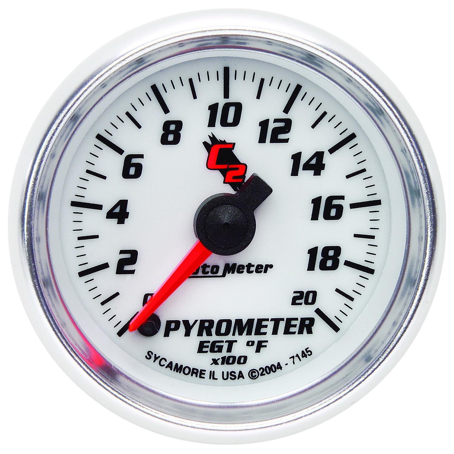 Auto Meter 2-1/16" PYROMETER, 0-2000 °F, C2 - 7145