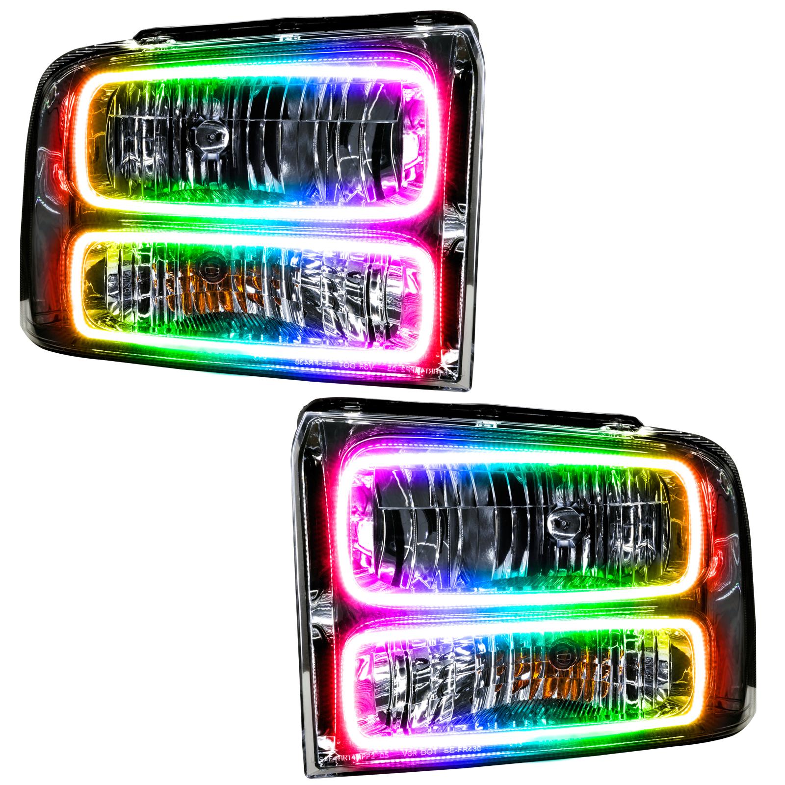 Oracle Lighting Smd Pre-Assembled Headlights, Chrome Bezel, Colorshift - No Controller (2005-2005 Excursion) - 7146-334