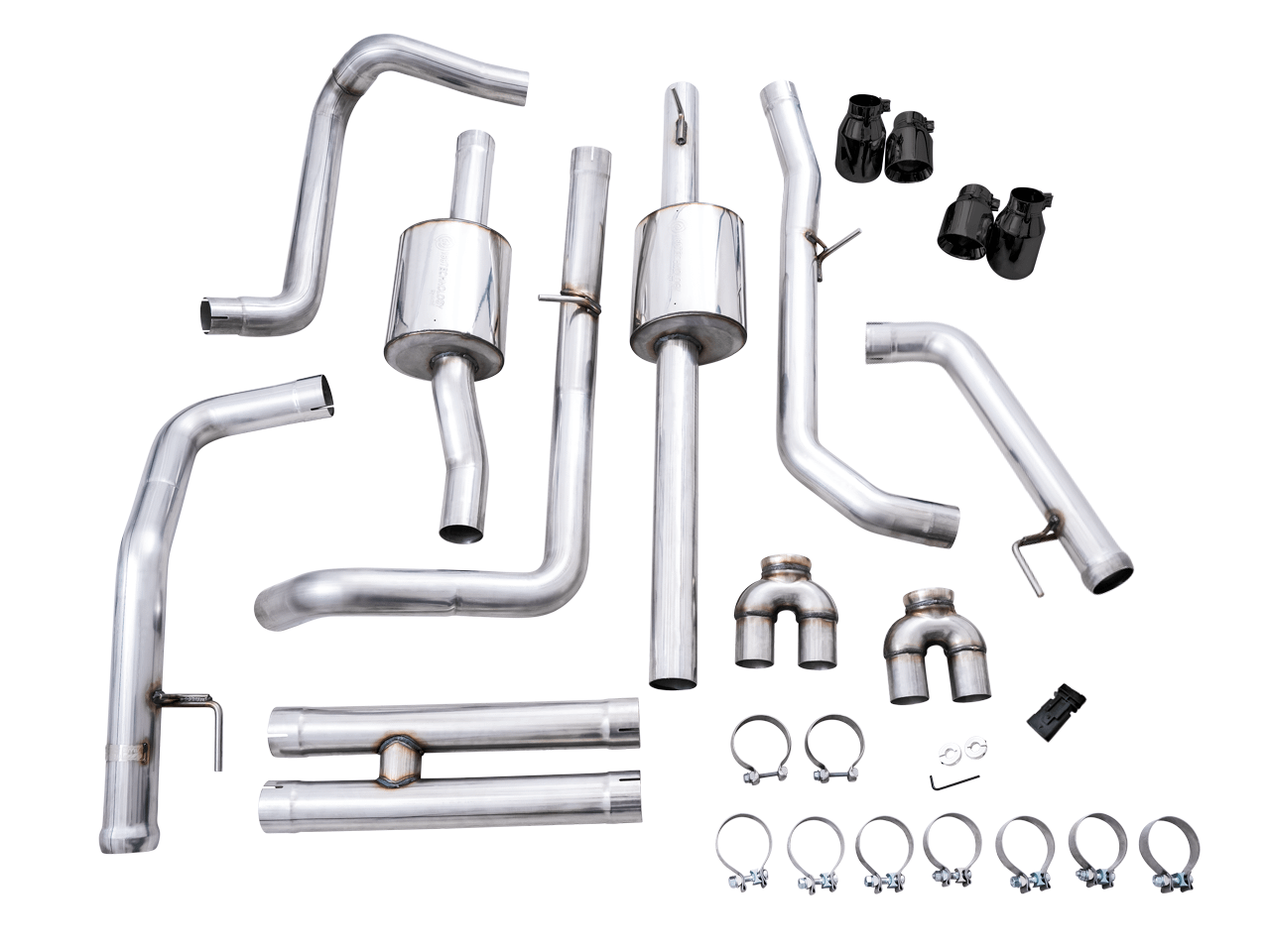 AWE 0FG Catback Exhaust - Quad Diamond Black Tips (2022-2023 GMC Silverado ZR2 / Sierra AT4X) - 3015-43284
