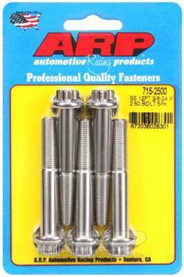 ARP 3/8-24 x 2.500 12pt 7/16 wrenching SS bolts - 715-2500
