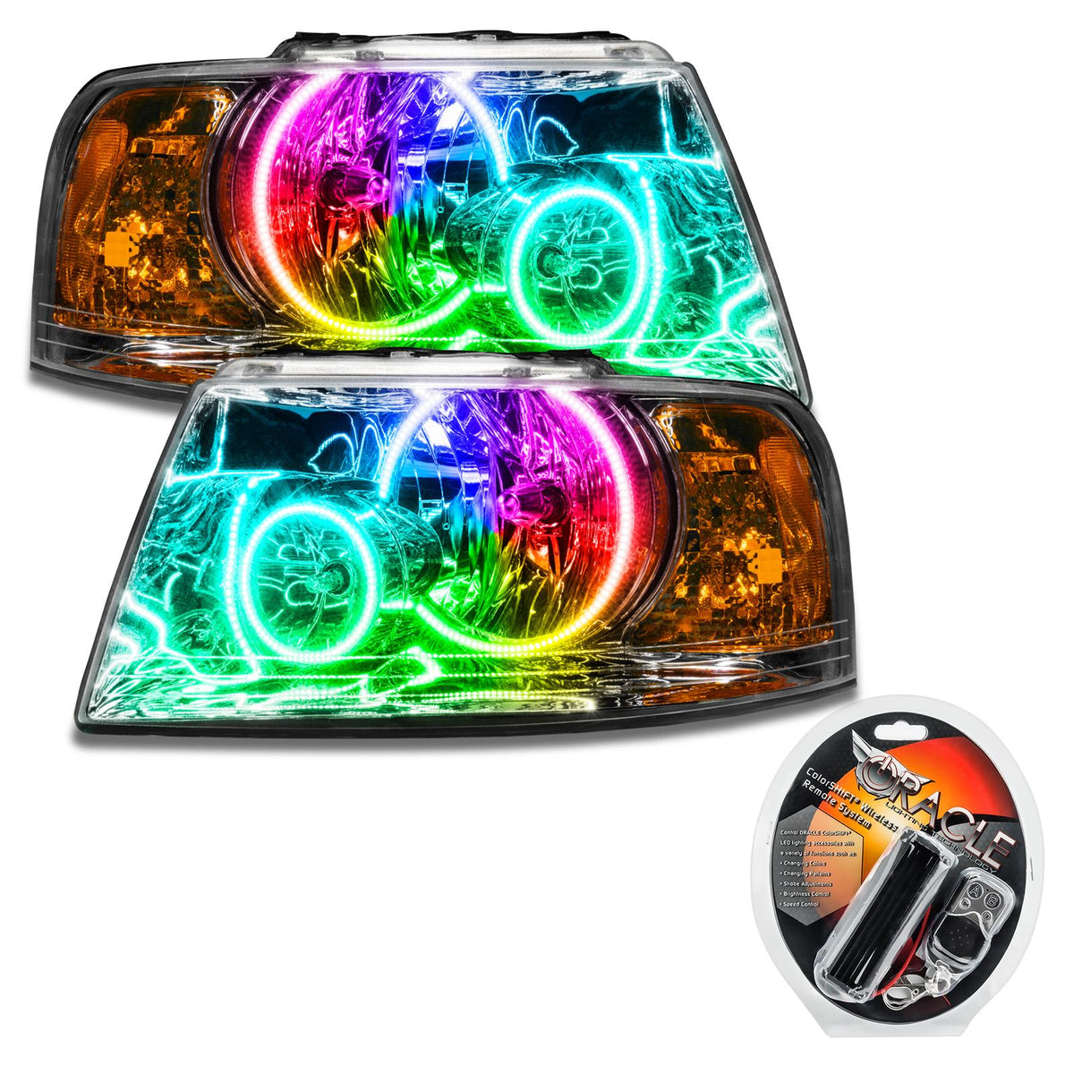 Oracle Lighting Smd Pre-Assembled Headlights, Chrome Bezel, Colorshift (2003-2006 Expedition) - 7153-330